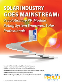 Solar Industry Goes Mainstream: Revolutionary PV Module Rating System Empowers Solar Professionals